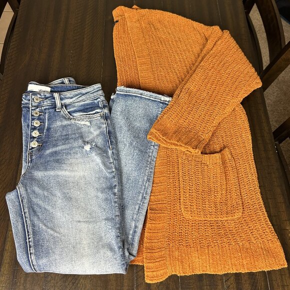 American Eagle Rusty Orange Cardigan - Picture 1 of 6